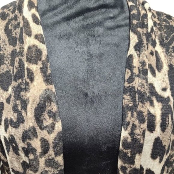 Ali Miles Flowing Leopard Print Cardigan Women's Size Small Open Front Long - Picture 2 of 12